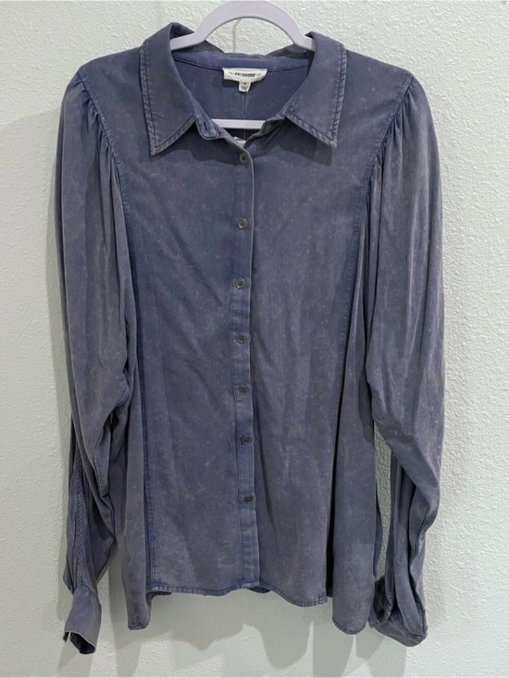 ee:some Puff Sleeve Button Top Vintage Inspired Long Sleeve Boho
